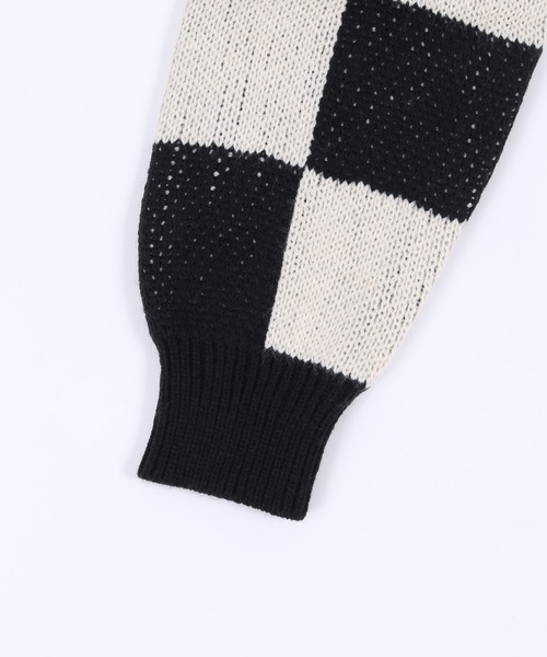 WC（ダブル シー）の「フラッグチェックニット（ニット/セーター・レディース・ブラック/ベージュ・FREE）」の6枚目の写真