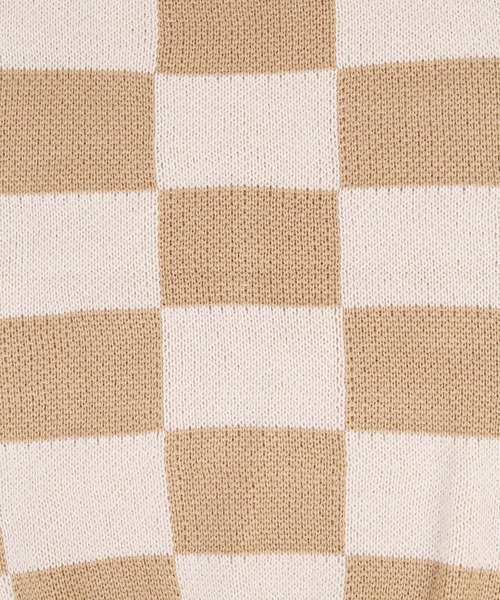 WC（ダブル シー）の「フラッグチェックニット（ニット/セーター・レディース・ブラック/ベージュ・FREE）」の8枚目の写真