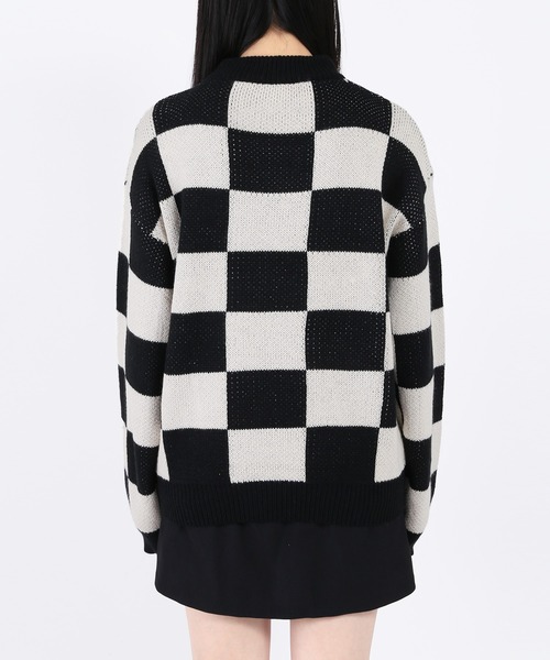 WC（ダブル シー）の「フラッグチェックニット（ニット/セーター・レディース・ブラック/ベージュ・FREE）」の11枚目の写真