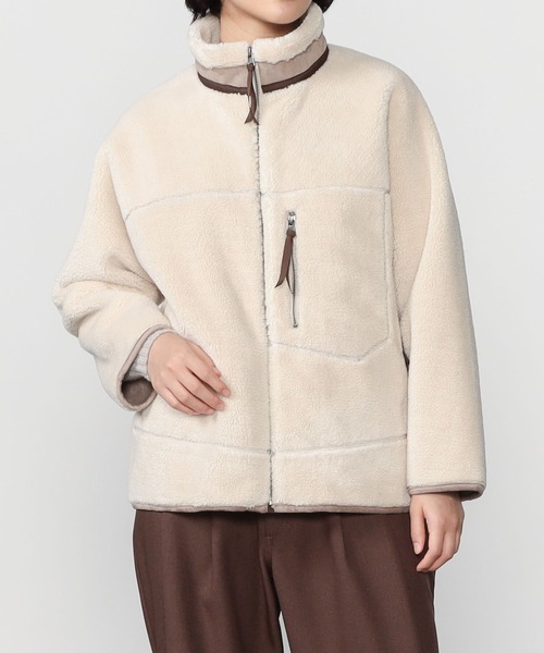 LE GLAZIK（ルグラジック）の「LE GLAZIK | 〈別注〉ボアスタンドカラージャケット WOMEN（その他アウター・レディース・ベージュ系その他・36）」の9枚目の写真