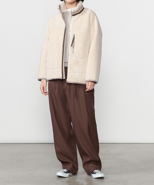 LE GLAZIK（ルグラジック）の「LE GLAZIK | 〈別注〉ボアスタンドカラージャケット WOMEN（その他アウター・レディース・ベージュ系その他・36）」の8枚目の写真