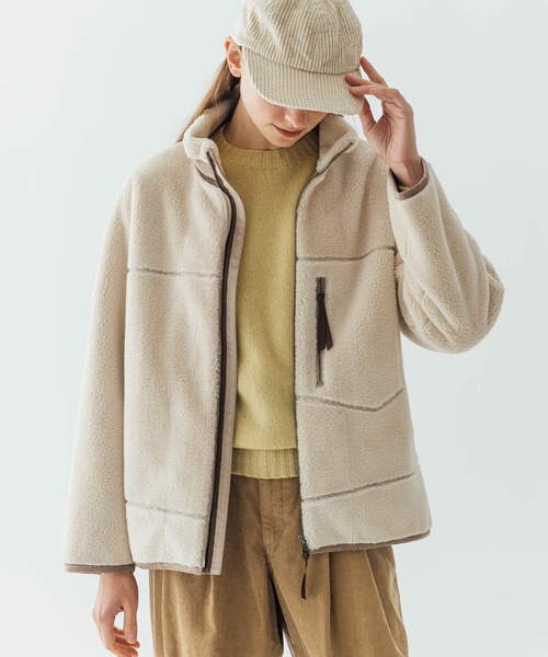 LE GLAZIK（ルグラジック）の「LE GLAZIK | 〈別注〉ボアスタンドカラージャケット WOMEN（その他アウター・レディース・ベージュ系その他・36）」の5枚目の写真