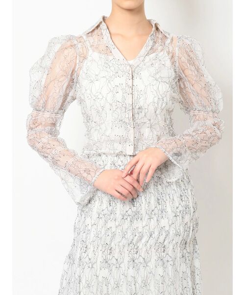 MERCURYDUO（マーキュリーデュオ）の「レースシャーリングスキッパーブラウス（シャツ/ブラウス・レディース・アイボリー/ブルー/イエロー・FREE）」の2枚目の写真