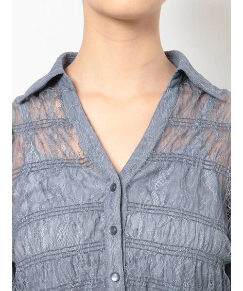 MERCURYDUO（マーキュリーデュオ）の「レースシャーリングスキッパーブラウス（シャツ/ブラウス・レディース・アイボリー/ブルー/イエロー・FREE）」の11枚目の写真