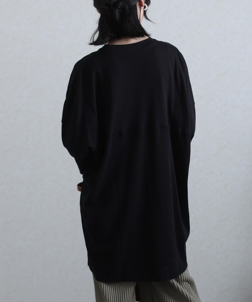 ElegChic（エレグシック）の「シングルジャージフットボールカットソー 長袖（Tシャツ/カットソー・レディース・ホワイト/ブラック/杢グレー/ベージュ・XL/M/4L）」の7枚目の写真