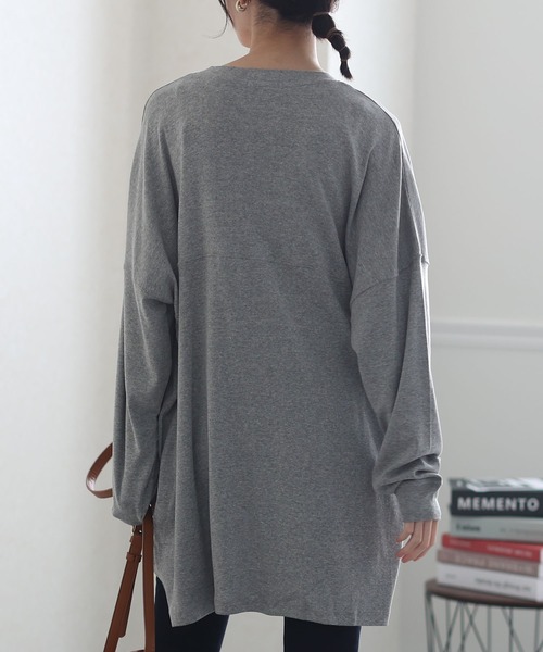 ElegChic（エレグシック）の「シングルジャージフットボールカットソー 長袖（Tシャツ/カットソー・レディース・ホワイト/ブラック/杢グレー/ベージュ・XL/M/4L）」の11枚目の写真