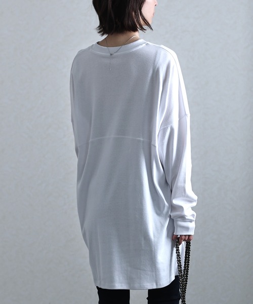 ElegChic（エレグシック）の「シングルジャージフットボールカットソー 長袖（Tシャツ/カットソー・レディース・ホワイト/ブラック/杢グレー/ベージュ・XL/M/4L）」の19枚目の写真