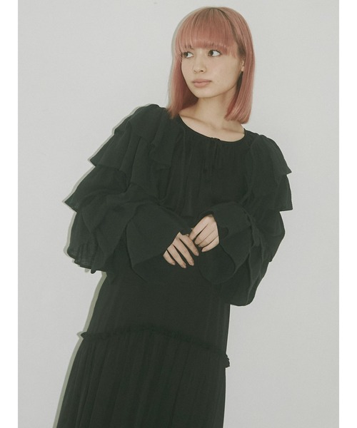 merry jenny（メリージェニー）の「リネンティアードカーディガン（カーディガン/ボレロ・レディース・オフホワイト/ブラック・FREE）」の13枚目の写真