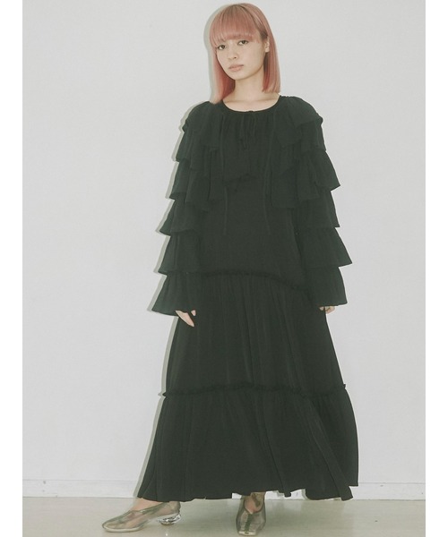 merry jenny（メリージェニー）の「リネンティアードカーディガン（カーディガン/ボレロ・レディース・オフホワイト/ブラック・FREE）」の15枚目の写真