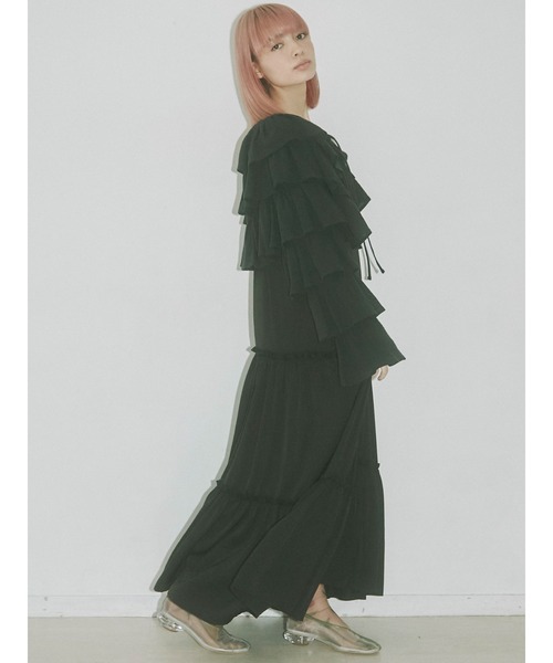 merry jenny（メリージェニー）の「リネンティアードカーディガン（カーディガン/ボレロ・レディース・オフホワイト/ブラック・FREE）」の16枚目の写真