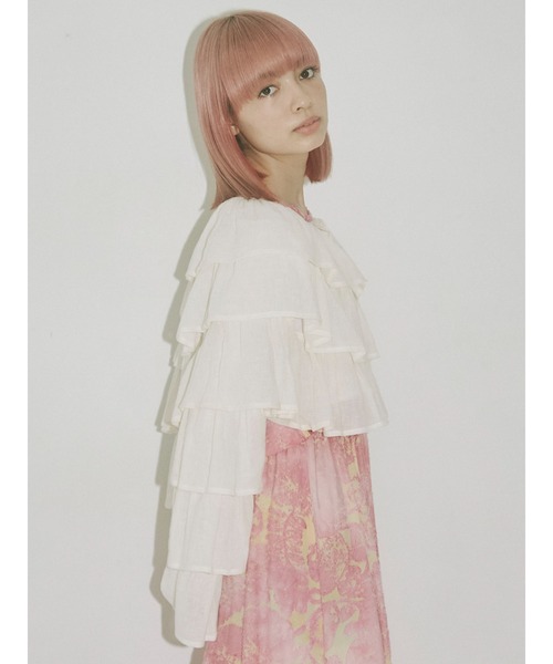 merry jenny（メリージェニー）の「リネンティアードカーディガン（カーディガン/ボレロ・レディース・オフホワイト/ブラック・FREE）」の20枚目の写真