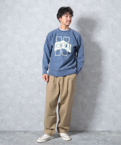 BARNS OUTFITTERS(バーンズアウトフィッターズ)の「【WEB限定】【BARNS OUTFITTERS】90’s CREW SWEAT PRINT(スウェット・メンズ・ベージュ/レッド/インディゴブルー・MEDIUM/LARGE)」の12枚目の写真