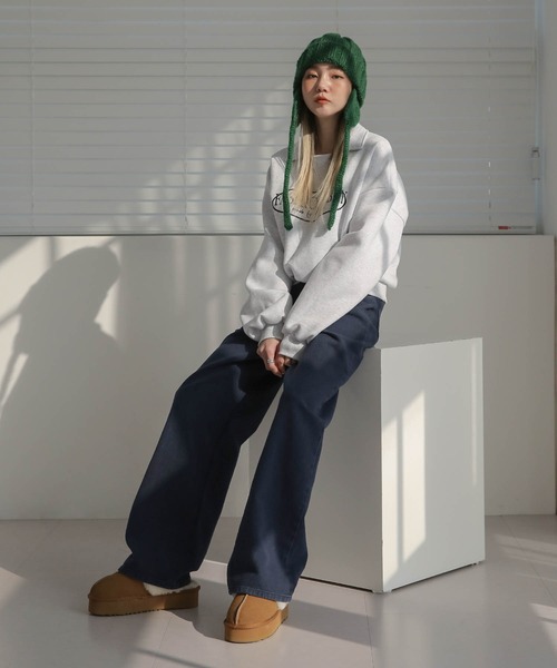 UNE MANSION（ユヌマンション）の「フェイクファーゴム厚底スリッパムートンブーツ（スリッポン・レディース・ブラウン/ベージュ/ブラック/グレー・23.0cm/24.0cm/25.0cm）」の12枚目の写真