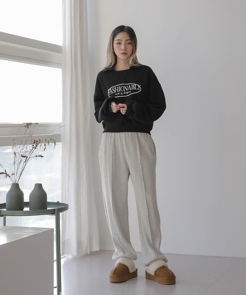 UNE MANSION（ユヌマンション）の「フェイクファーゴム厚底スリッパムートンブーツ（スリッポン・レディース・ブラウン/ベージュ/ブラック/グレー・23.0cm/24.0cm/25.0cm）」の17枚目の写真