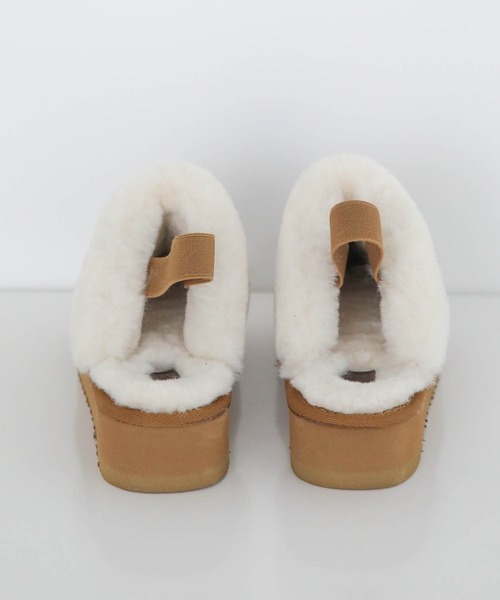 UNE MANSION（ユヌマンション）の「フェイクファーゴム厚底スリッパムートンブーツ（スリッポン・レディース・ブラウン/ベージュ/ブラック/グレー・23.0cm/24.0cm/25.0cm）」の22枚目の写真