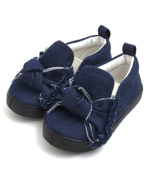 BREEZE(ブリーズ)の「/デニムリボンシューズ(スリッポン・キッズ・サックスブルー/ネイビー・17/15 /19/18/14/16)」の3枚目の写真