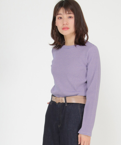 LBC(エルビーシー)の「【ZOZO限定】カラフル細ボーダーロンT(Tシャツ/カットソー・レディース・クリアイエロー/スカイブルー/ブラウン・M/L)」の9枚目の写真