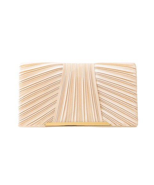 PourVous(プールヴー)の「サテン プリーツ クラッチバック 結婚式 同窓会 オケージョン 二次会 お呼ばれ パーティーバッグ(クラッチバッグ・レディース・ブラック/ベージュ/シルバー・FREE)」の7枚目の写真