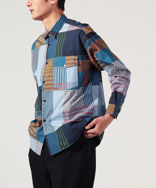 TOMORROWLAND (トゥモローランド)の「コットンブロード マルチパターン レギュラーカラーシャツ(シャツ/ブラウス・メンズ・グレー系その他/ブルー系その他3・S/XS/M)」の4枚目の写真