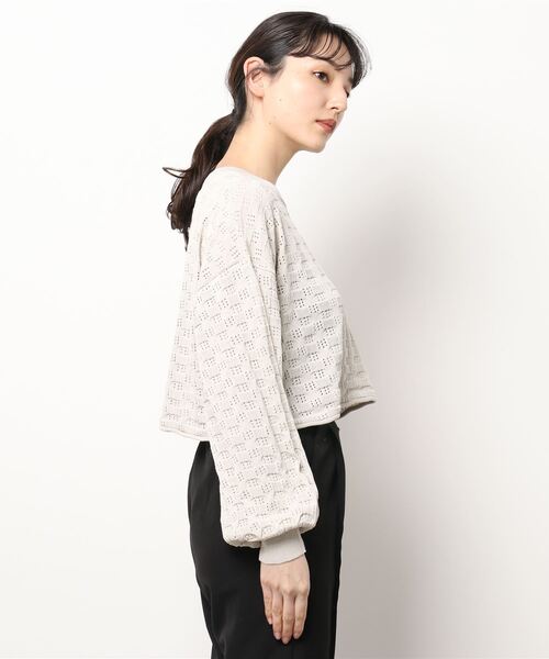 sango（sango）の「ショート丈透かしプルオーバー（Tシャツ/カットソー・レディース・モカ/ベージュ系その他・FREE）」の4枚目の写真