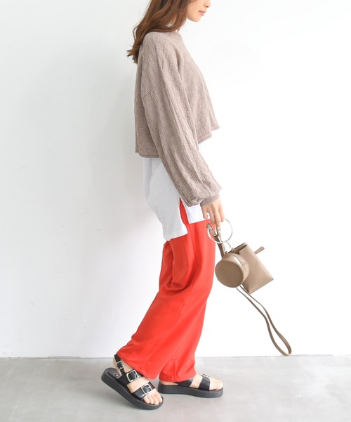 sango（sango）の「ショート丈透かしプルオーバー（Tシャツ/カットソー・レディース・モカ/ベージュ系その他・FREE）」の13枚目の写真