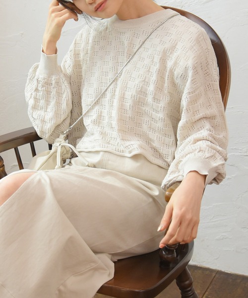 sango（sango）の「ショート丈透かしプルオーバー（Tシャツ/カットソー・レディース・モカ/ベージュ系その他・FREE）」の22枚目の写真