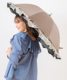 macocca（マコッカ）の「完全遮光 UVカット100% 日傘 晴雨兼用 ショート傘 リボン付 ビッグフリル（長傘）」