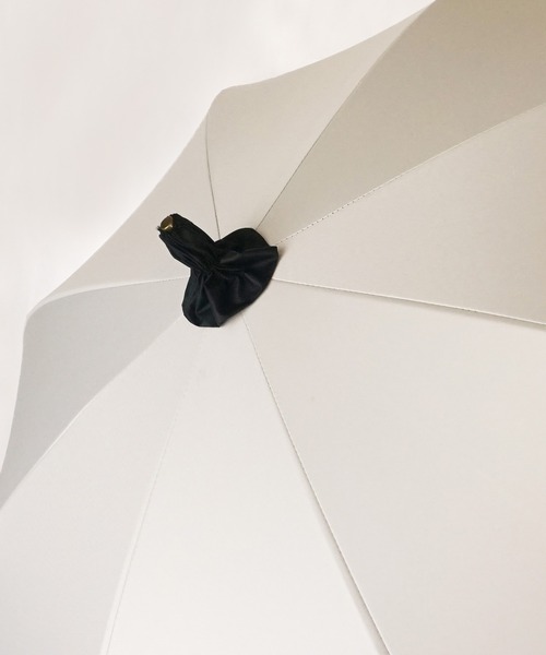 macocca(マコッカ)の「完全遮光 UVカット100% 日傘 晴雨兼用 ショート傘 リボン付ビッグフリル(長傘・レディース・ブラック系その他/オフホワイト/グレイッシュベージュ/ブラック/ベージュ系その他/アイボリー・FREE)」の19枚目の写真