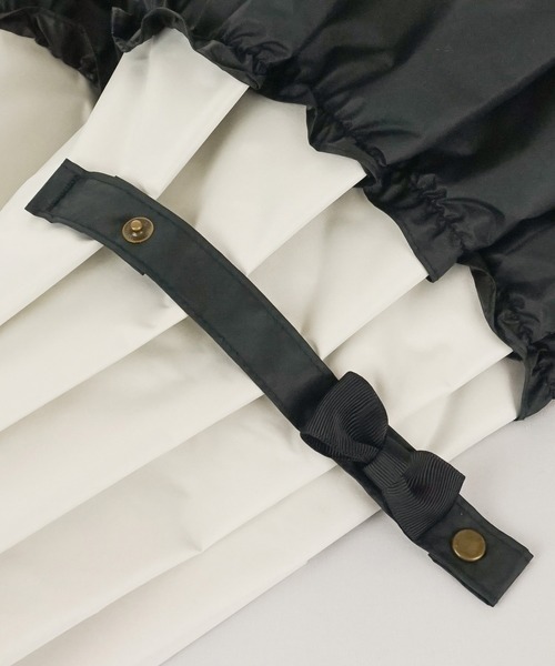 macocca(マコッカ)の「完全遮光 UVカット100% 日傘 晴雨兼用 ショート傘 リボン付ビッグフリル(長傘・レディース・ブラック系その他/オフホワイト/グレイッシュベージュ/ブラック/ベージュ系その他/アイボリー・FREE)」の22枚目の写真