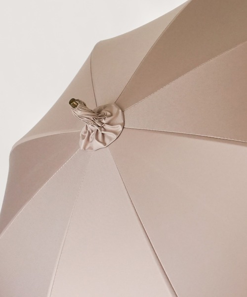 macocca(マコッカ)の「完全遮光 UVカット100% 日傘 晴雨兼用 ショート傘 リボン付ビッグフリル(長傘・レディース・ブラック系その他/オフホワイト/グレイッシュベージュ/ブラック/ベージュ系その他/アイボリー・FREE)」の12枚目の写真