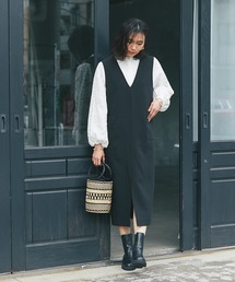 RIVE DROITE | ダブルクロスジャンスカワンピース(ワンピース)