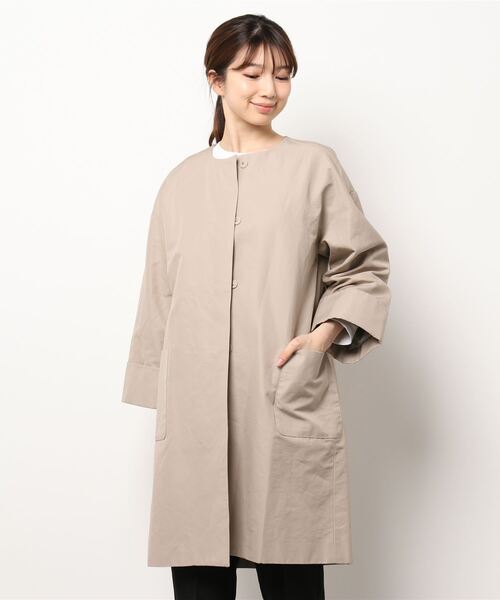 Te chichi CLASSIC(テチチクラシック)の「フィンクスコットンノーカラーコート(ノーカラーコート・レディース・ベージュ/ネイビー/モカ・フリ-)」の2枚目の写真