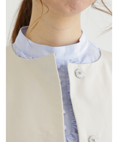 Te chichi CLASSIC(テチチクラシック)の「フィンクスコットンノーカラーコート(ノーカラーコート・レディース・ベージュ/ネイビー/モカ・フリ-)」の10枚目の写真