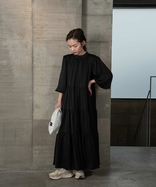 I_am（アイアム）の「high neck tiered ops（ワンピース・レディース・ブラック/ベージュ/オフホワイト・FREE）」の21枚目の写真