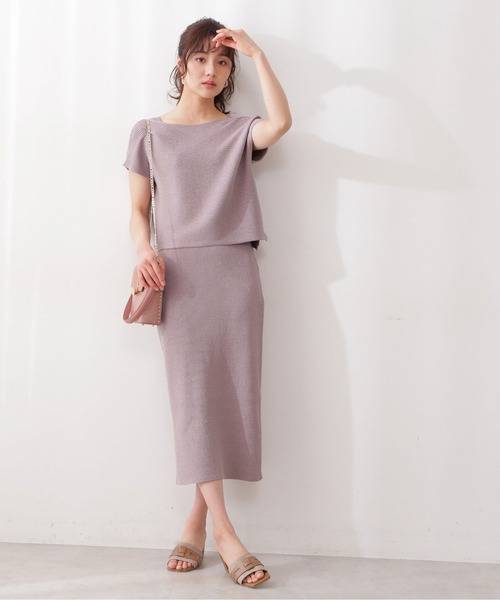 PROPORTION BODY DRESSING（プロポーションボディドレッシング）の「レイヤードニットワンピース / 1212140903（ワンピース・レディース・パープル/ブラウン/ライトグリーン・SMALL/MEDIUM）」の2枚目の写真