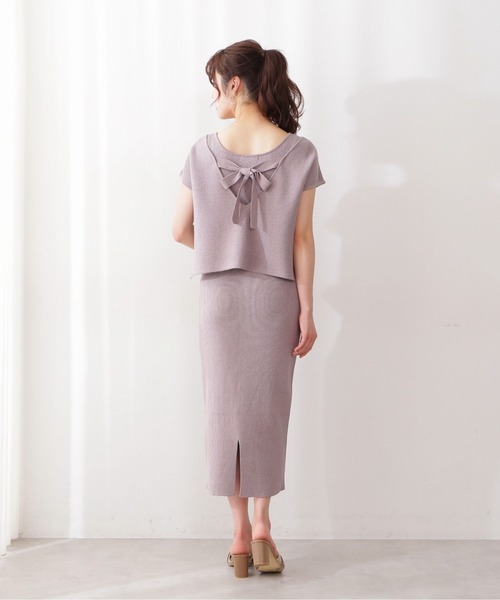 PROPORTION BODY DRESSING（プロポーションボディドレッシング）の「レイヤードニットワンピース / 1212140903（ワンピース・レディース・パープル/ブラウン/ライトグリーン・SMALL/MEDIUM）」の8枚目の写真