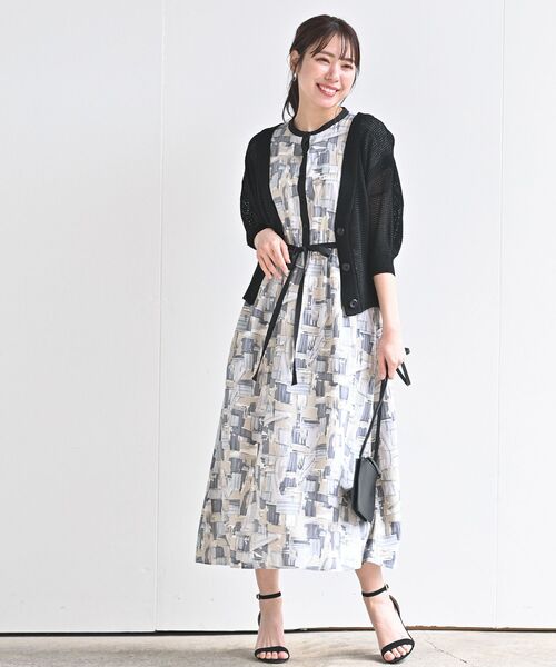 rps（アールピーエス）の「メッシュ編みショートニットカーディガン（カーディガン/ボレロ・レディース・ブラック/ベージュ/オフホワイト/ブルー・M/フリー）」の13枚目の写真