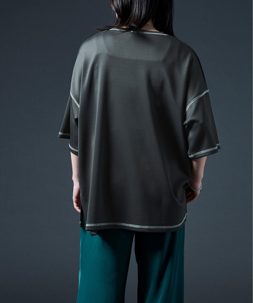 Ellno Loset（エルノロゼット）の「ステッチポンチTシャツ（Tシャツ/カットソー・メンズ・チャコールグレー/オフホワイト・MEDIUM/LARGE）」の12枚目の写真