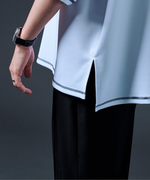 Ellno Loset（エルノロゼット）の「ステッチポンチTシャツ（Tシャツ/カットソー・メンズ・チャコールグレー/オフホワイト・MEDIUM/LARGE）」の15枚目の写真