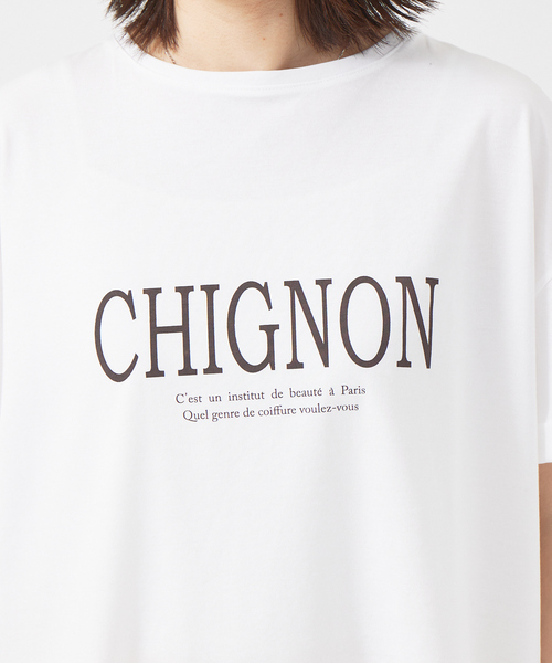 Rouge vif Anna（ルージュヴィフアンナ）の「CHGNON　ロゴターンバッグＴ（Tシャツ/カットソー・レディース・ダークブラウン/グリーン・フリー）」の11枚目の写真