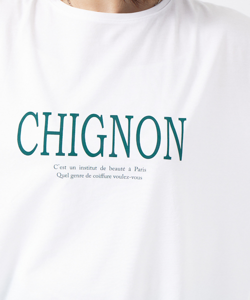 Rouge vif Anna（ルージュヴィフアンナ）の「CHGNON　ロゴターンバッグＴ（Tシャツ/カットソー・レディース・ダークブラウン/グリーン・フリー）」の15枚目の写真