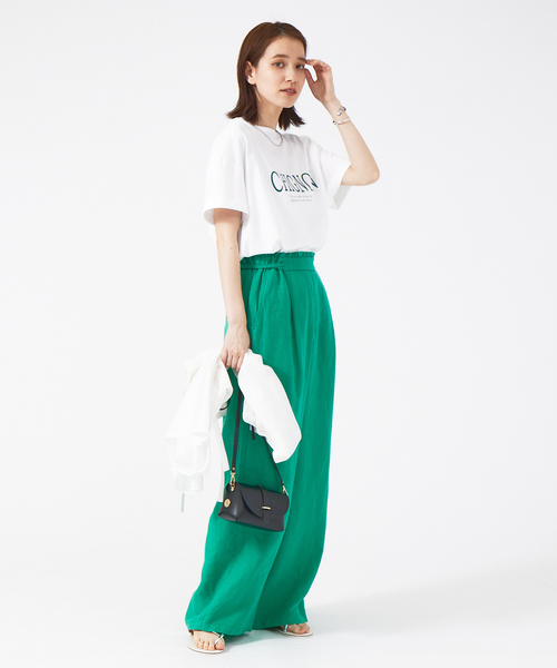 Rouge vif Anna（ルージュヴィフアンナ）の「CHGNON　ロゴターンバッグＴ（Tシャツ/カットソー・レディース・ダークブラウン/グリーン・フリー）」の18枚目の写真