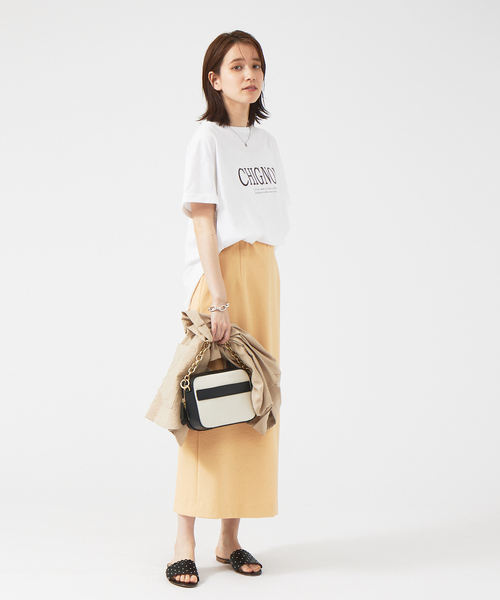 Rouge vif Anna（ルージュヴィフアンナ）の「CHGNON　ロゴターンバッグＴ（Tシャツ/カットソー・レディース・ダークブラウン/グリーン・フリー）」の22枚目の写真