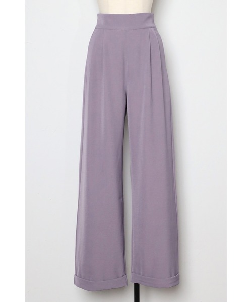 Bonjour Sagan（ボンジュールサガン）の「ツータックロールアップパンツ（スラックス・レディース・ベージュ/パープル/オレンジ・FREE）」の4枚目の写真