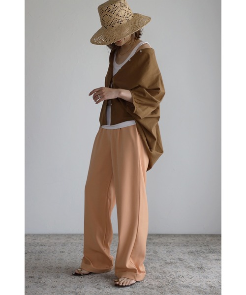 Bonjour Sagan（ボンジュールサガン）の「ツータックロールアップパンツ（スラックス・レディース・ベージュ/パープル/オレンジ・FREE）」の16枚目の写真