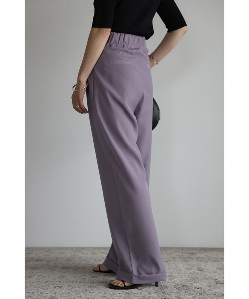 Bonjour Sagan（ボンジュールサガン）の「ツータックロールアップパンツ（スラックス・レディース・ベージュ/パープル/オレンジ・FREE）」の19枚目の写真