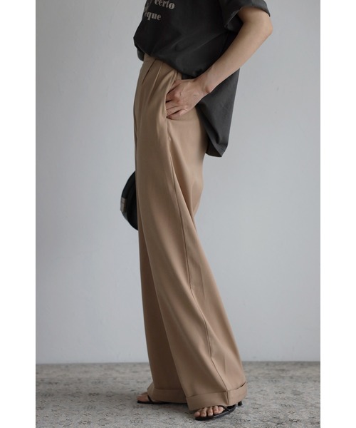 Bonjour Sagan（ボンジュールサガン）の「ツータックロールアップパンツ（スラックス・レディース・ベージュ/パープル/オレンジ・FREE）」の9枚目の写真