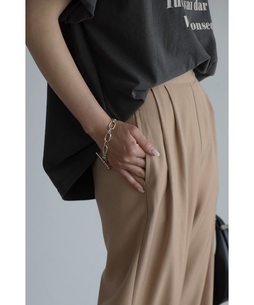 Bonjour Sagan（ボンジュールサガン）の「ツータックロールアップパンツ（スラックス・レディース・ベージュ/パープル/オレンジ・FREE）」の13枚目の写真