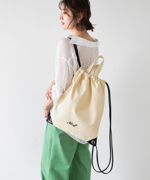 rectangle（レクタングル）の「2WAYキャンバスナップサック/トートバッグ（トートバッグ・レディース・アイボリー・FREE）」の5枚目の写真