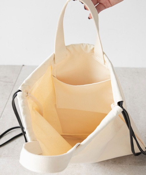 rectangle（レクタングル）の「2WAYキャンバスナップサック/トートバッグ（トートバッグ・レディース・アイボリー・FREE）」の6枚目の写真